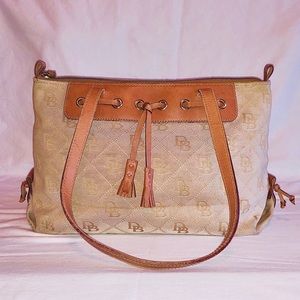 Dooney & Bourke Signature Tulip Tassel Canvas Tote